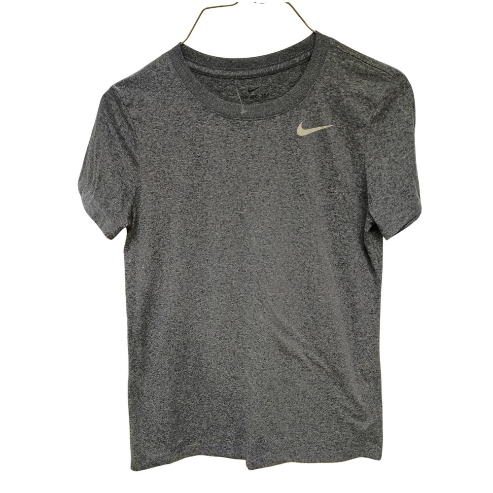 Nike Dri-FIT Heathered Grey Short Sleeve Training T-Shirt Mens Small Swoosh Logo